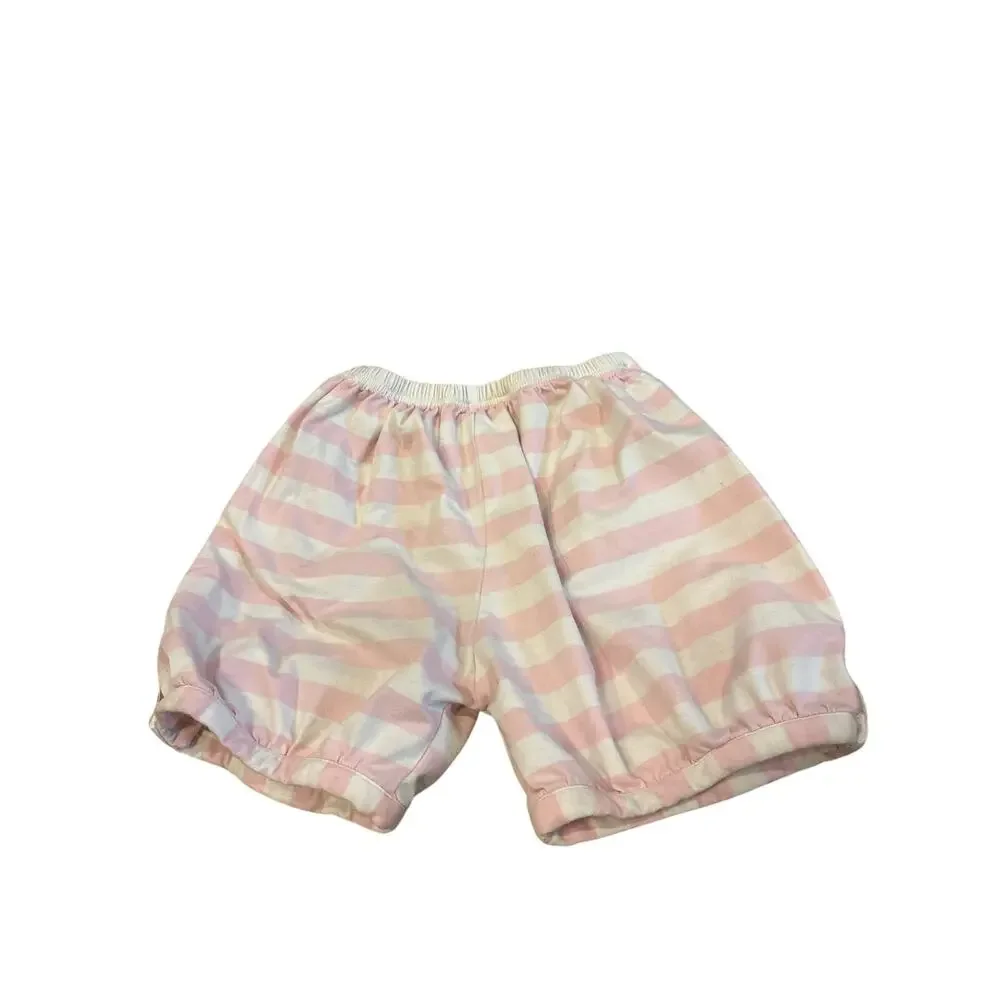 Girls Size 6‎ Halloween PJ Set Pink BOO Ghost Pumpkin Spider Top Striped Shorts